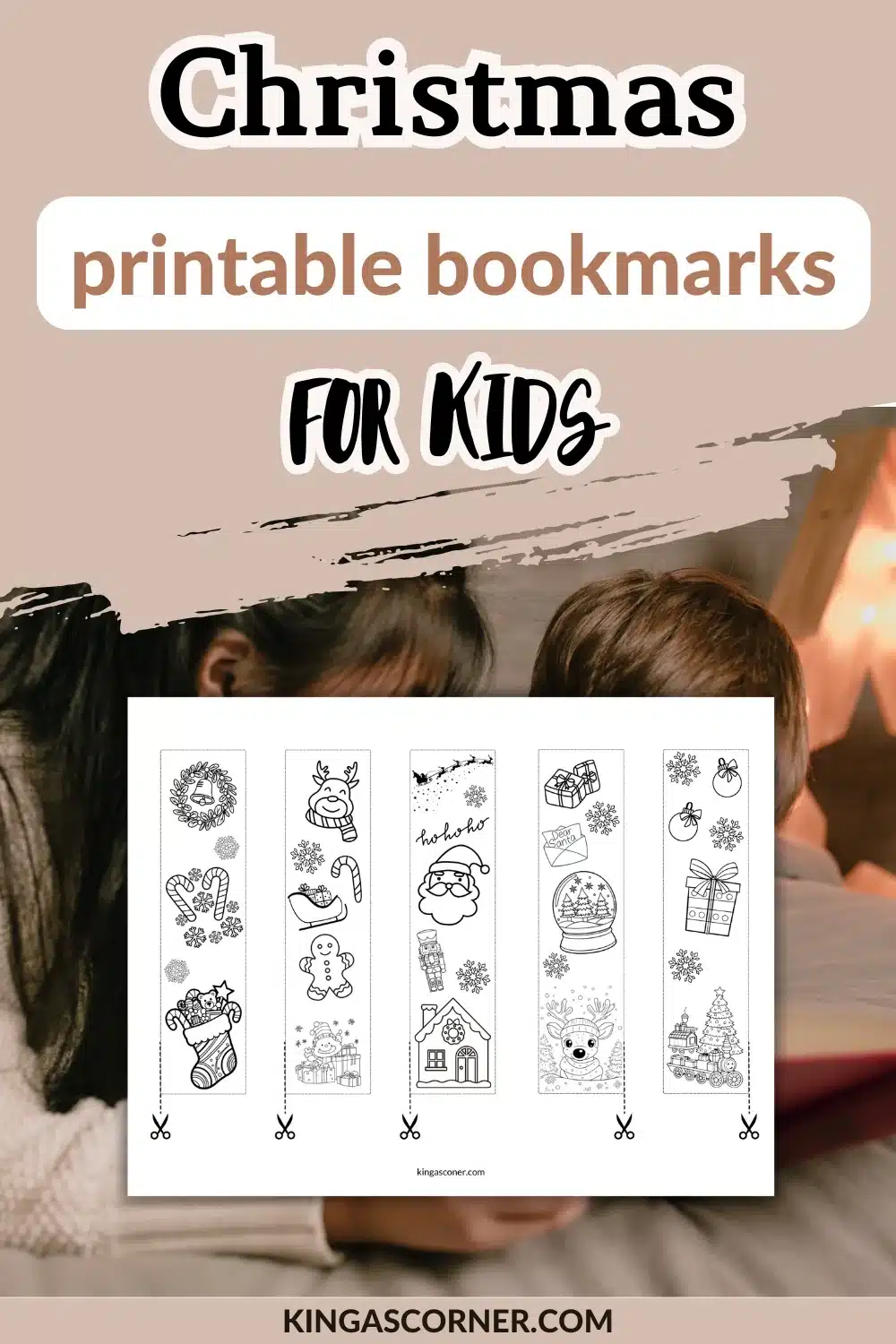 Christmas printable bookmarks for kids, adorned with festive illustrations and convenient cut-out lines, make the perfect holiday treat!