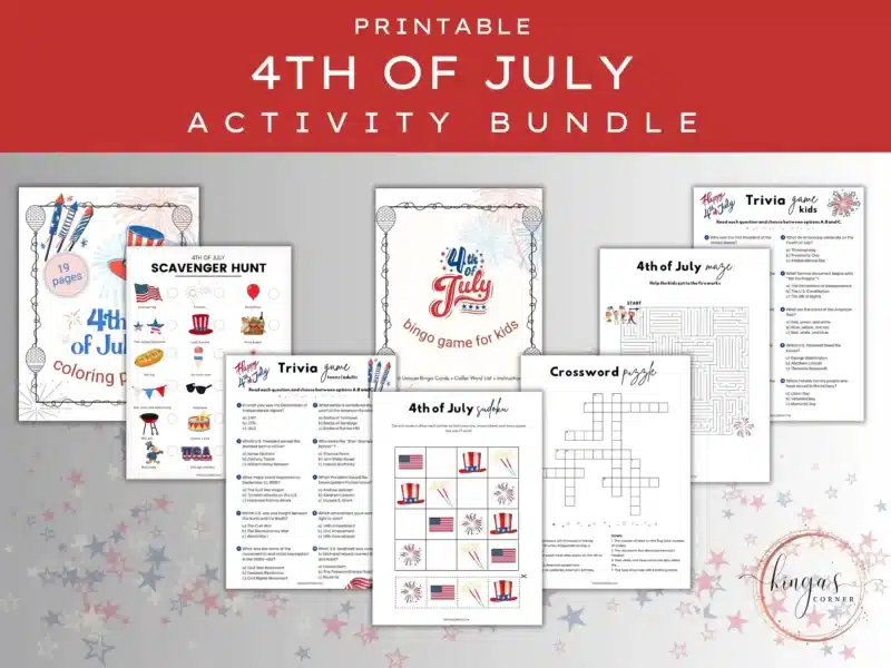 Complete 4th Of July Printable Activities Kit For Kids & Families